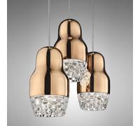 Axo Light Lámpara de susp. LED de 3 luces Fedora rosa dorado