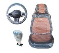 AXOBOG Paquete de 30 Fundas Premium de Asientos de Coche de Plástico Transparente, Protectores Resistentes Impermeables y a Prueba de Polvo para Asientos de Coche, Volante y Palanca de Cambios, Ajuste