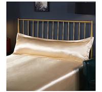 AXOINLEXER Funda de almohada de seda para cabello y piel, 48 x 120 cm/48 x 150 cm, funda de almohada extra larga para parejas, funda de almohada súper suave, camello, 48 x 150 cm