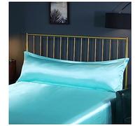 AXOINLEXER Funda de almohada de seda para cabello y piel, 48 x 120 cm/48 x 150 cm, funda de almohada extra larga para parejas, funda de almohada súper suave, azul cielo, 48 x 150 cm