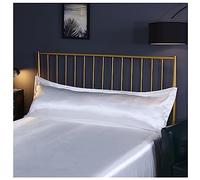 AXOINLEXER Funda de almohada de seda para cabello y piel, 48 x 120 cm/48 x 150 cm, funda de almohada extra larga para parejas, funda de almohada súper suave, color blanco, 48 x 150 cm