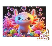 Axolote Acuático Puzzle para Adultos Puzzle de 1000 Piezas Papel Escena Nocturna de Coral Bonita Juego de Puzzle 1000 Piezas Relajación Decoración Hogar Regalo 52x38cm/1000pcs