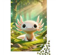 Axolote Adorable Puzzle de 1000 Piezas Puzzle para Adultos Escena de Bosque Puzzle para Toda la Familia Relajante Decoración Hogar 38x26cm/1000pcs