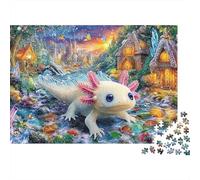 Axolote Bosque Fantástico Puzzle de 1000 Piezas Puzzle para Adultos Escena Nocturna Relajación Decoración Hogar 38x26cm/1000pcs
