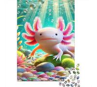 Axolote Escena Colorida Submarina Puzzle de 1000 Piezas Puzzle para Adultos Relajante Decoración Regalo Familiar 38x26cm/1000pcs