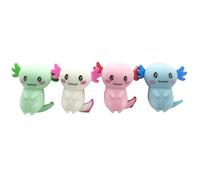 Axolotl 4pcs Adorable Vibree Vibree Juguete Toya para el estrés Resiliente Juguete de ansiedad y Alivio de estrés Axolotl para niños, Adultos, Regalos de Axolotl, Color Aleatorio, Cola Larga.