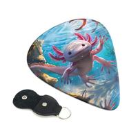 Axolotl 6 púas de guitarra subacuáticas para bajo, guitarra eléctrica y acústica, ukelele, accesorios, púas pesadas con bolsa organizadora