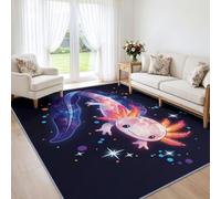 Axolotl - Alfombra de salamandra de 200 x 300 cm, lavable, diseño de dibujos animados, antideslizante, suave, de pelo bajo, para dormitorio, comedor, oficina, guardería, decoración del hogar