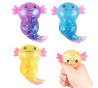 Axolotl Animagic Squeeze Toy 3 Piezas Glitter Axolotl Squeeze Juguetes Juguete De Alivio del Estrés Axolotl Axolotl Squeeze Toys Lindas Juguetes Axolotl con Brillo Stress Toy para Niños y Adultos