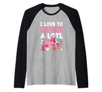 Axolotl Bailarina Dancing Lover Dance I Love To Dance Alotl Camiseta Manga Raglan