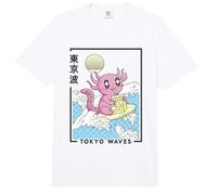 Axolotl Banana Milk Japonés Olas Niños Kawaii Estética Comfort Colors Adult Heavyweight T-Shirt