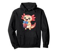 Axolotl Beber Boba Tea Anime Lindo Kawaii Divertido Té Burbuja Sudadera con Capucha