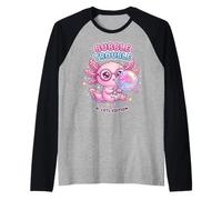 Axolotl Blowing Bubble Chewing Gum Bubble Trouble, Axolotl Camiseta Manga Raglan