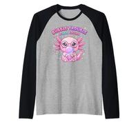 Axolotl Blowing Bubble Chewing Gum Bubble Trouble, Axolotl Camiseta Manga Raglan