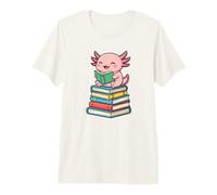 Axolotl Books Readsalotl Reading Bookworm Camiseta Premium