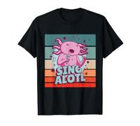 Axolotl Canta un músico Anfibio Lotl Cute Kawaii Singer Camiseta gráfica económica
