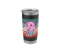 Axolotl canta un músico anfibio Lotl Cute Kawaii Singer Vaso térmico de acero inoxidable de doble pared