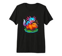 Axolotl Capybara Niños Mujeres Hombres Niños Niñas Lindo Animal Camiseta Premium