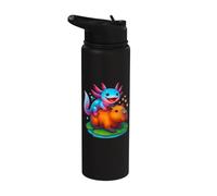 Axolotl Capybara Niños Mujeres Hombres Niños Niñas Lindo Animal Stainless Steel Insulated Water Bottle