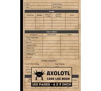 Axolotl Care Log Book: 100 Forms | Track and Record Your Axolotl's Feedings, Health, Tank Conditions, Maintenance | Pet Axolotl Keeping Journal