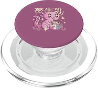 Axolotl Cartón de Leche de Fresa Meme japonés Divertido EN LA Parte ATRÁS PopSockets PopGrip para MagSafe