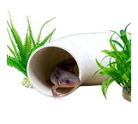 Axolotl Cave, Small House Tube, Small House Decorative House - 3 piezas Axolotl Tank Cave Terrarium Decors for Turtle Clown Crab Dwarf Feeding Basking Sleeping Breeding Resting Plays