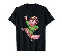 Axolotl Christmas Elf Rock On Camiseta
