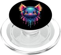 Axolotl con Auriculares Colorido Diseño De Música Retro PopSockets PopGrip para MagSafe