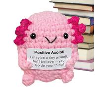 Axolotl de ganchillo positivo,Muñecas de ganchillo inspiradoras hechas a mano | Dulces muñecas motivadoras para estudiantes, adolescentes, niños, mesita de noche, lado de la cama, escritorio, tocador