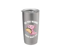 Axolotl Decor Axolotl Preguntas Axolotl Party Taco 'Bout It Vaso térmico de acero inoxidable de doble pared