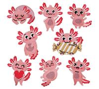Axolotl Embroidery Patch Kit - Iron On Textile Decor, Colorful Sew On Emblem, Fashion Clothing Accent, Creative Repair Solution | Denim Enhancement Use, Outerwear Styling Project, Casual Wear Upgrade