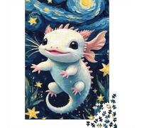 Axolotl en el Cielo Estrellado 1000 Pieza Stock De Cartas Premium Rompecabezas Conjunto Presente Divertido Regalo Decoración De Paredes Idea 38x26cm/1000pcs