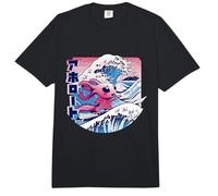 Axolotl está surfeando la Gran Ola Japonesa Axolotl Anime Comfort Colors Adult Heavyweight T-Shirt