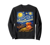 Axolotl Funny Van Gogh - Pintura Inspirada en Noche Estrellada Sudadera
