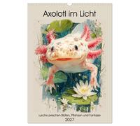 Axolotl im Licht. Lurche zwischen Blüten, Pflanzen und Fantasie (Wandkalender 20