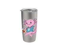 Axolotl juega fútbol americano Vaso térmico de acero inoxidable de doble pared