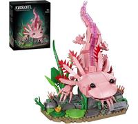 Axolotl - Juego de construcción compatible con LEGO Animals, kit de construcción de animales marinos con articulaciones móviles y base de exhibición, regalo para adultos y niños y niñas de 14 años en