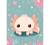 Axolotl Kawaii Composition Notebook: Wide Ruled 110-Page Journal for Students, Teens & Adults