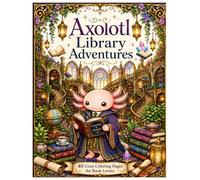 Axolotl Library Adventures: 40 Cozy Coloring Pages for Book Lovers (Cozy Creatures Coloring Books)