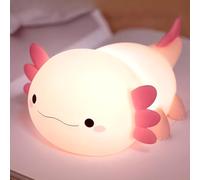 Axolotl Luz Nocturna Infantil Axolotl Luz de Noche Bebé Lámpara de Mesa de cabecera, luz de dormir, 9 colores cambiando,Recargable con Temporizador de 30 Minutos,Navidad y regalos de cumpleaños