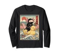 Axolotl Ninja Japón Vintage Japonés Ukiyo-e Arte Manga Larga