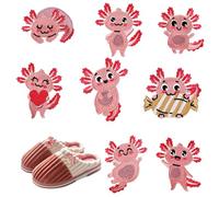 Axolotl Parches Termoadhesivos - 8 Piezas De Aplicaciones Bordadas Con Animales, Reparación De Ropa Para Chaquetas De Jeans, Camisetas, Vestidos, | Decoración De Bricolaje, Accesorio De Coser