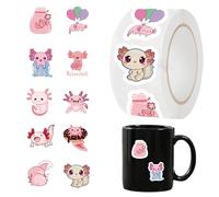 Axolotl Pegatinas para Botella de Agua,500 Hojas Por Rollo Calcomanías Decoración | Decoración Estética De Cuaderno - Para Botella De Agua Cuaderno Sala De Clase Fiesta Oficina Computadora
