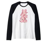 Axolotl Pila Lindo Animales Kawaii Anime Divertido Axolotl Camiseta Manga Raglan