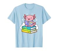 Axolotl Reading Books Fun Learning Cozy Bookworm Camiseta