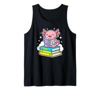 Axolotl Reading Books Fun Learning Cozy Bookworm Camiseta sin Mangas
