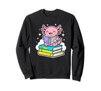Axolotl Reading Books Fun Learning Cozy Bookworm Sudadera