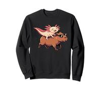 Axolotl Riding Capybara Con Gafas De Sol Animal Meme Tee Sudadera