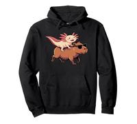 Axolotl Riding Capybara Con Gafas De Sol Animal Meme Tee Sudadera con Capucha