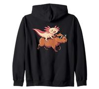 Axolotl Riding Capybara Con Gafas De Sol Animal Meme Tee Sudadera con Capucha